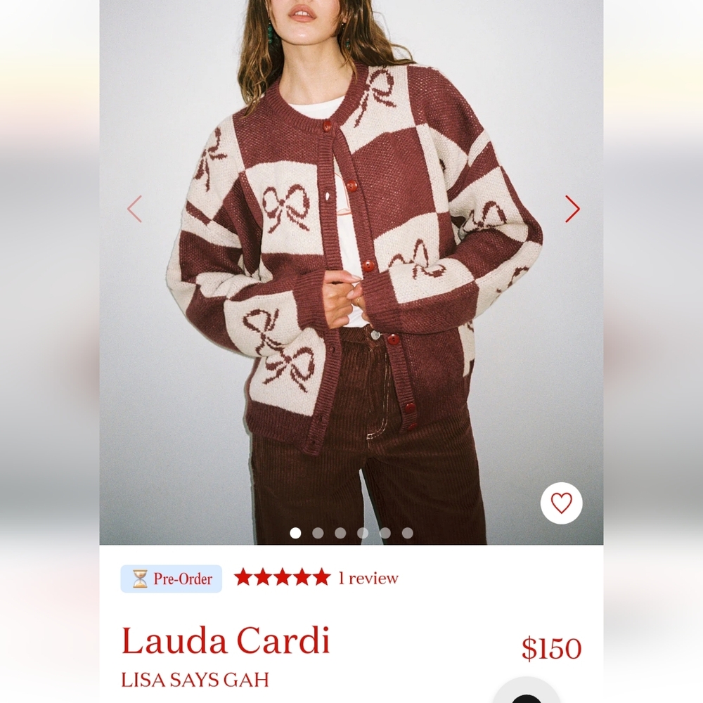 Lisa Says Gah Lauda Cardi in Maroon and Cream